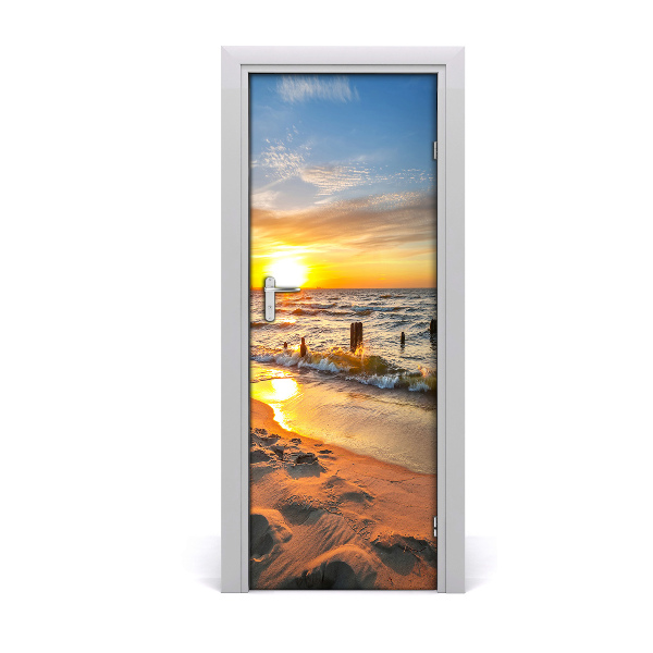 Door wallpaper Sunset sea