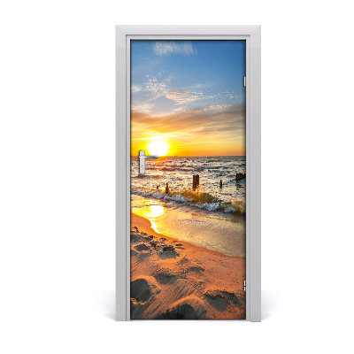 Door wallpaper Sunset sea