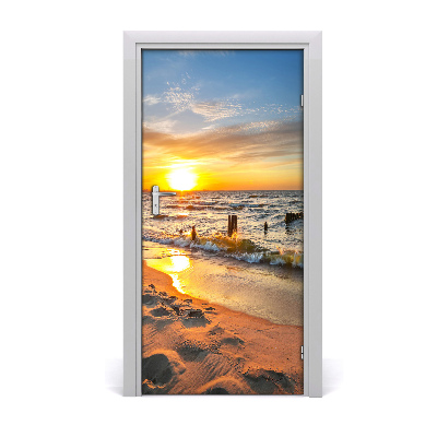 Door wallpaper Sunset sea