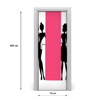 Door wallpaper Women's silhouettes