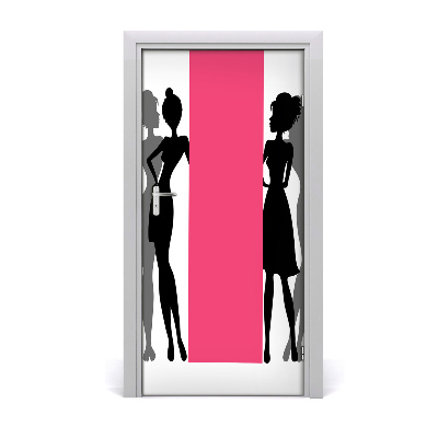 Door wallpaper Women's silhouettes