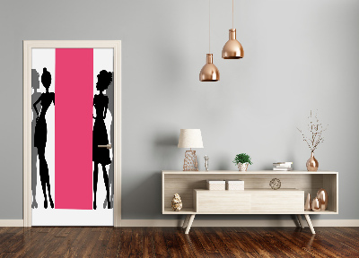 Door wallpaper Women's silhouettes