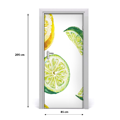 Self-adhesive door sticker Limes and lemons