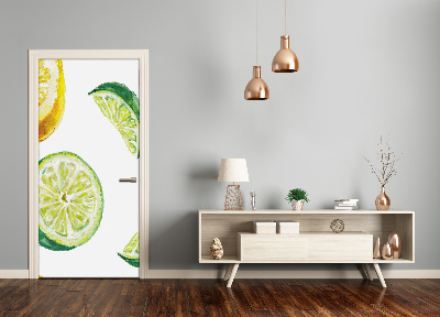 Self-adhesive door sticker Limes and lemons