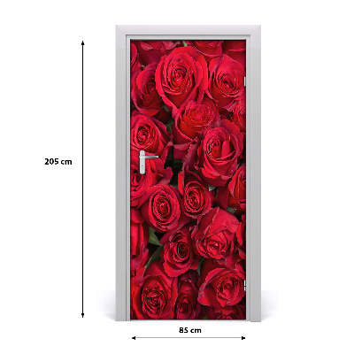 Self-adhesive door sticker Red roses