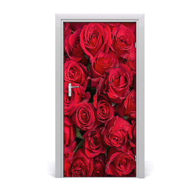 Self-adhesive door sticker Red roses