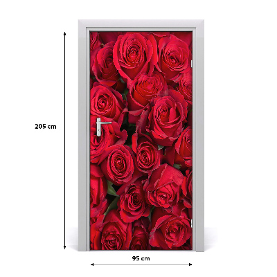 Self-adhesive door sticker Red roses