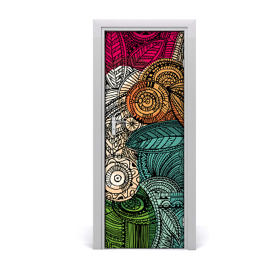 Self-adhesive door sticker Abstract feathers