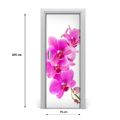 Self-adhesive door sticker Pink orchid