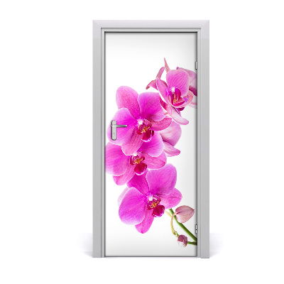 Self-adhesive door sticker Pink orchid