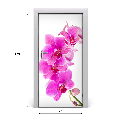 Self-adhesive door sticker Pink orchid