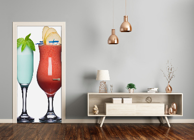 Self-adhesive door sticker Colorful cocktails