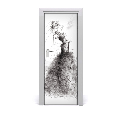 Self-adhesive door sticker Fashion illustration