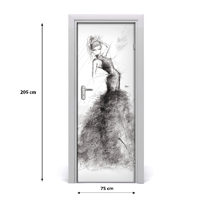 Self-adhesive door sticker Fashion illustration