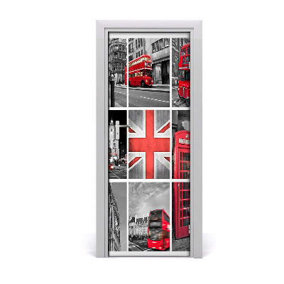 Self-adhesive door wallpaper Collage london