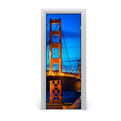 Self-adhesive door wallpaper San francisco bridge