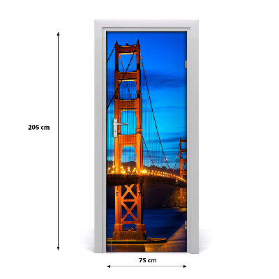 Self-adhesive door wallpaper San francisco bridge