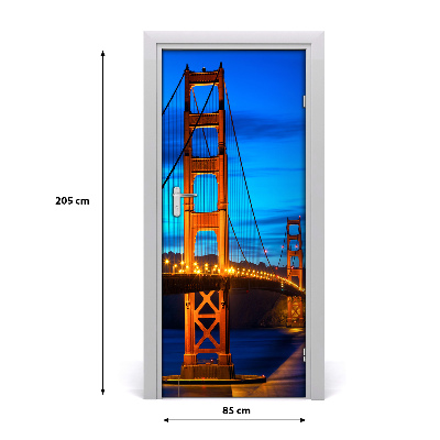 Self-adhesive door wallpaper San francisco bridge