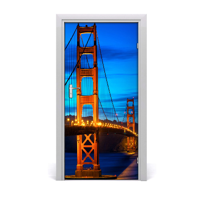 Self-adhesive door wallpaper San francisco bridge