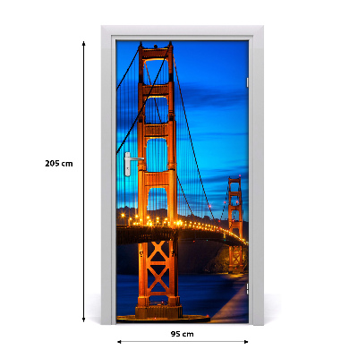 Self-adhesive door wallpaper San francisco bridge