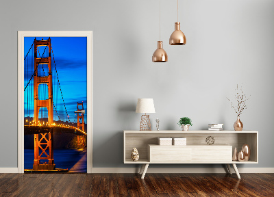 Self-adhesive door wallpaper San francisco bridge