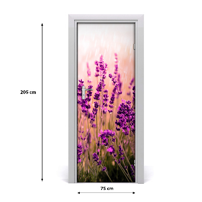 Self-adhesive door sticker Lavender field