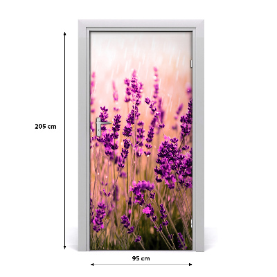 Self-adhesive door sticker Lavender field