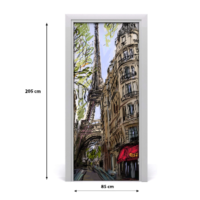 Self-adhesive door wallpaper Eiffel tower