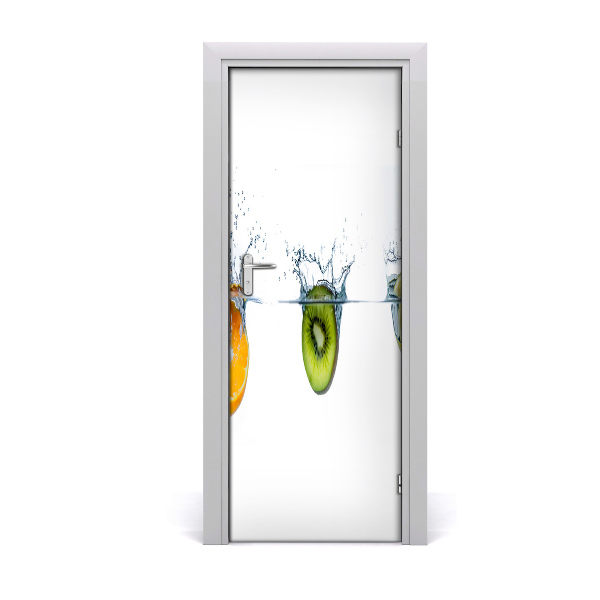 Self-adhesive door sticker Fruit under water