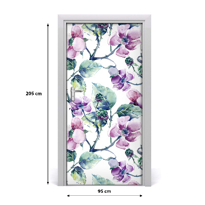 Self-adhesive door veneer Blackberry flowers