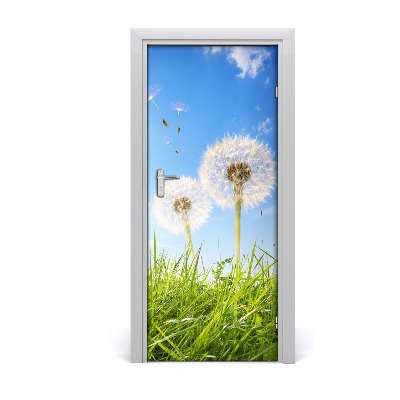 Self-adhesive door sticker Dandelions in the meadow