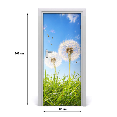 Self-adhesive door sticker Dandelions in the meadow