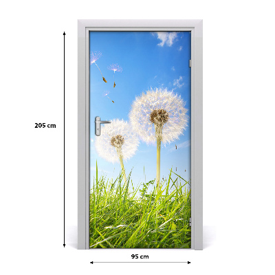 Self-adhesive door sticker Dandelions in the meadow