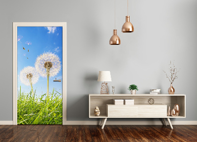 Self-adhesive door sticker Dandelions in the meadow