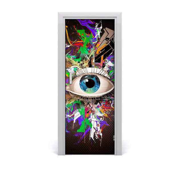 Self-adhesive door sticker Abstraction eye