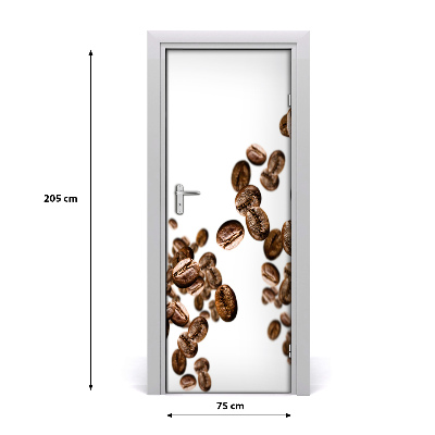 Self-adhesive door sticker Coffee beans