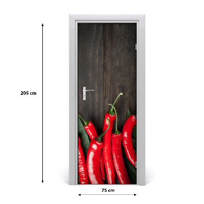 Self-adhesive door sticker Chilli peppers