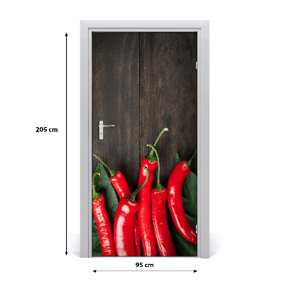 Self-adhesive door sticker Chilli peppers