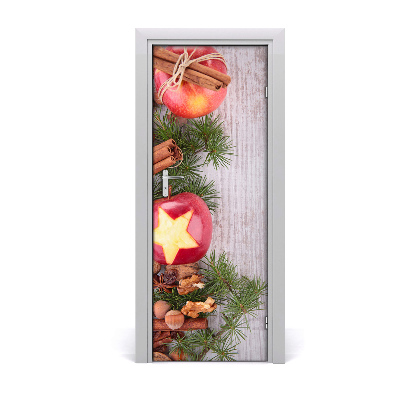 Self-adhesive door sticker Christmas apples