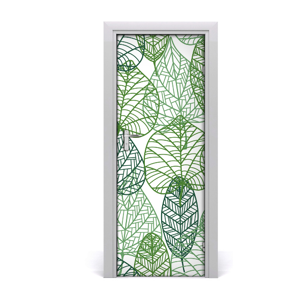 Self-adhesive door wallpaper Leaves