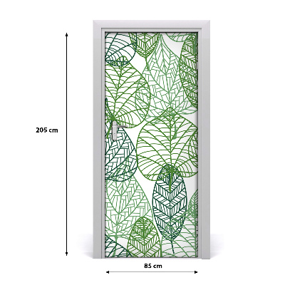 Self-adhesive door wallpaper Leaves