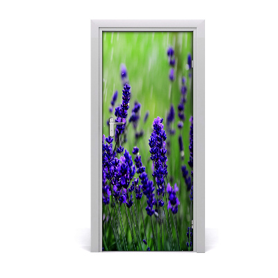 Self-adhesive door sticker Lavender field