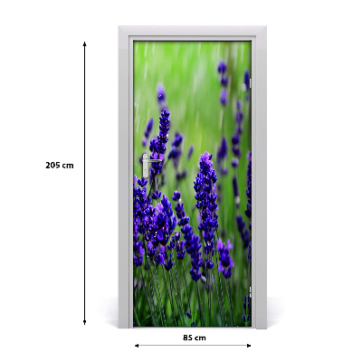 Self-adhesive door sticker Lavender field