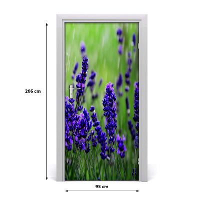 Self-adhesive door sticker Lavender field