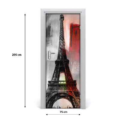 Self-adhesive door wallpaper Eiffel tower