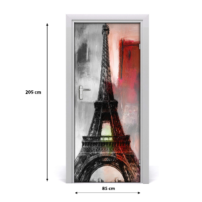 Self-adhesive door wallpaper Eiffel tower