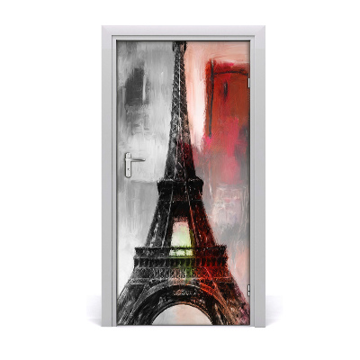 Self-adhesive door wallpaper Eiffel tower