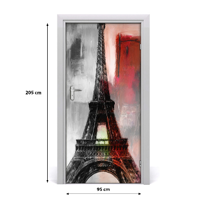 Self-adhesive door wallpaper Eiffel tower