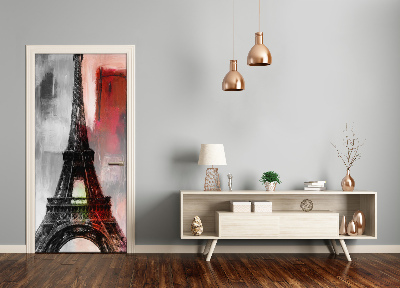 Self-adhesive door wallpaper Eiffel tower