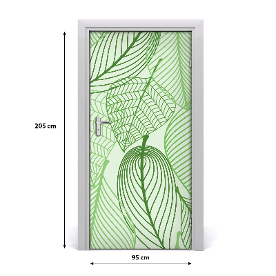 Self-adhesive door veneer Green leaves